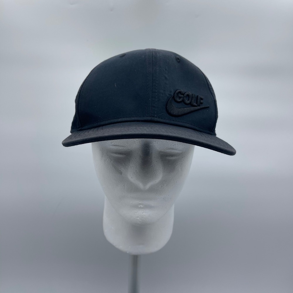 Nike 892649-010 Mens OSFM Black Golf Hat Dri-FIT Pro Tonal Logo Strapback Cap